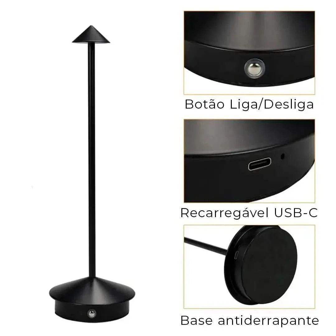 Luminária De Mesa Portátil Dilla - Morada Serena