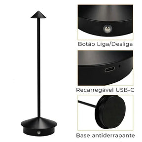 Luminária De Mesa Portátil Dilla - Morada Serena