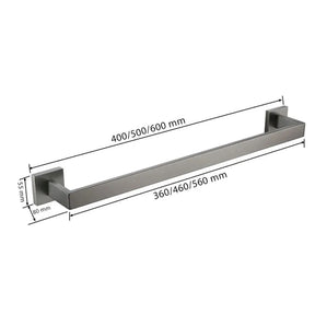 Kit Acessórios para Banheiro Completo 5 Peças Inox - Toalheiro Grafite Escovado - Morada Serena