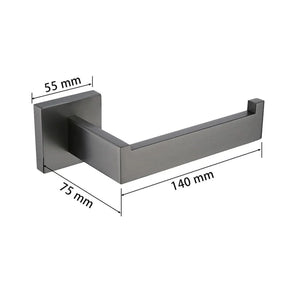 Kit Acessórios para Banheiro Completo 5 Peças Inox - Toalheiro Grafite Escovado - Morada Serena
