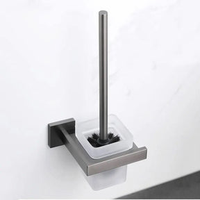 Kit Acessórios para Banheiro Completo 5 Peças Inox - Toalheiro Grafite Escovado - Morada Serena