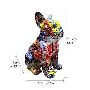 Estatueta Bulldog Abstrato - Morada Serena