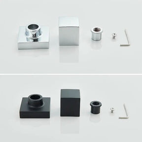 Kit Ducha Chuveiro 20×20cm Inox 304 Com Acabamentos Registros Preto/Cromado Para Chuveiro Banheiro - Morada Serena