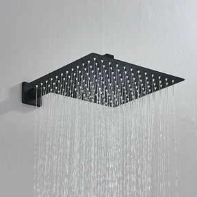 Kit Ducha Chuveiro 20×20cm Inox 304 Com Acabamentos Registros Preto/Cromado Para Chuveiro Banheiro - Morada Serena