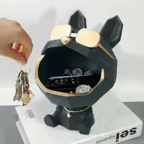 Estatueta Decorativa Bulldog Francês Porta Itens - Charme e Funcionalidade para Seu Ambiente - Morada Serena