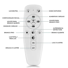 Lustre Led Moderno Pendente Anéis 3 Arcos com Controle - Iluminação Elegante e Sofisticada - Morada Serena