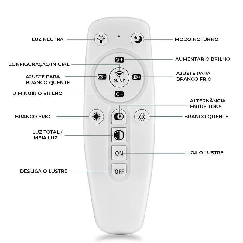 Lustre Led Moderno Pendente Anéis 3 Arcos com Controle - Iluminação Elegante e Sofisticada - Morada Serena