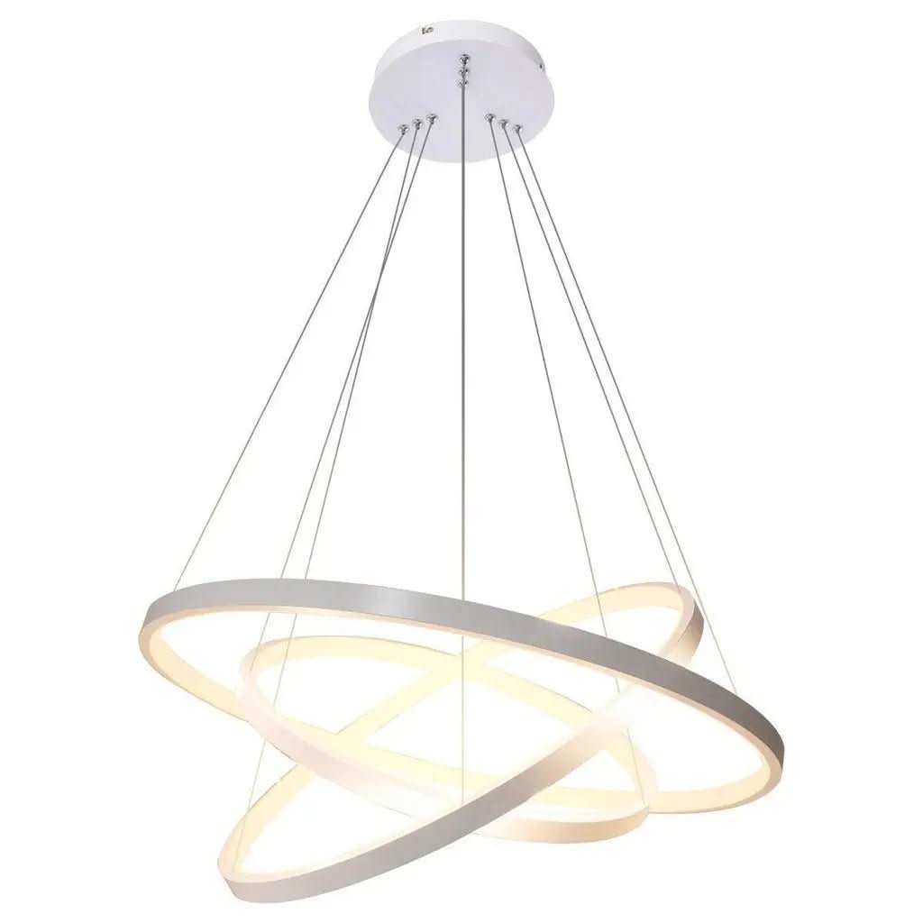 Lustre Led Moderno Pendente Anéis 3 Arcos com Controle - Iluminação Elegante e Sofisticada - Morada Serena