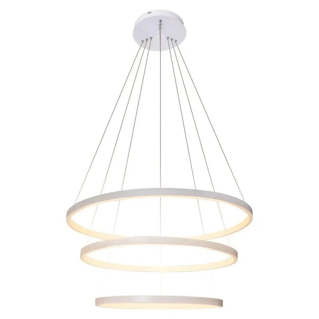 Lustre Led Moderno Pendente Anéis 3 Arcos com Controle - Iluminação Elegante e Sofisticada - Morada Serena