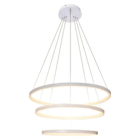 Lustre Led Moderno Pendente Anéis 3 Arcos com Controle - Iluminação Elegante e Sofisticada - Morada Serena