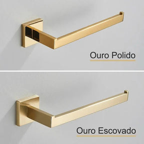 Porta Toalha Rosto Para Banheiro 26cm Quadrado Inox - Morada Serena