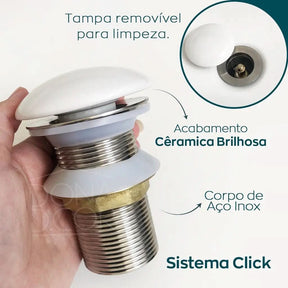 Válvula Click Cerâmica para Cuba de Banheiro – Durabilidade e Estilo - Morada Serena