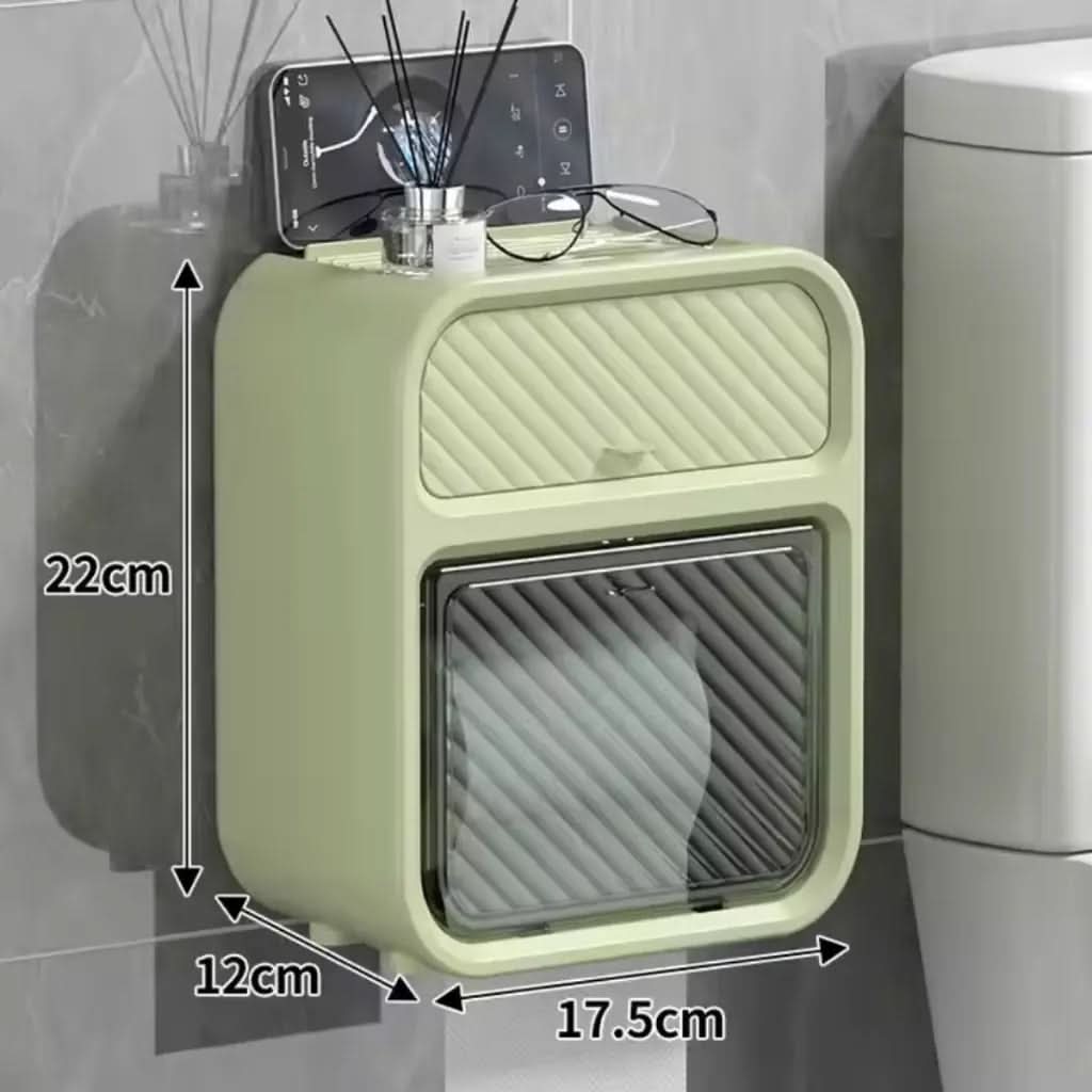 Porta Papel Higiênico de Parede Moderno com Suporte Celular e Detergente - Morada Serena