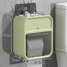 Porta Papel Higiênico de Parede Moderno com Suporte Celular e Detergente - Morada Serena