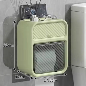 Porta Papel Higiênico de Parede Moderno com Suporte Celular e Detergente - Morada Serena