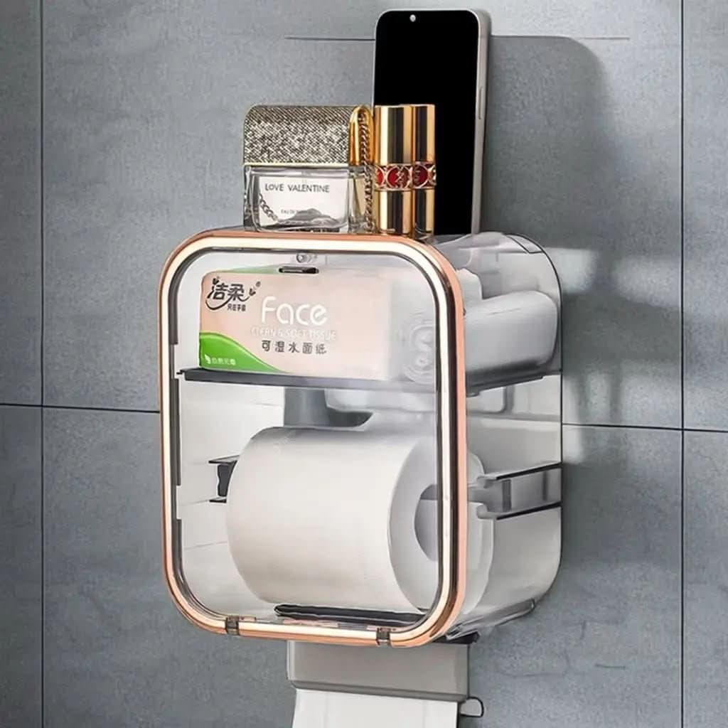 Porta Papel Higiênico Banheiro com Dispenser e Organizador Embutido - Morada Serena