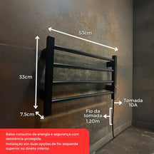Toalheiro Térmico Porta Toalha Electrowood – Aquece e Seca Toalhas - Morada Serena