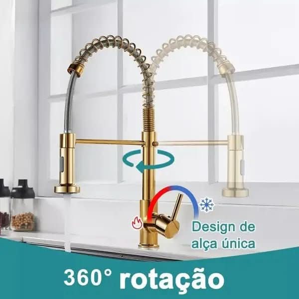 Torneira Gourmet Cozinha Com Extensor Quente e Frio - Morada Serena