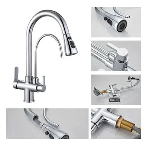 Torneira Para Cozinha Gourmet Monocomando Dupla Função Filtro Jato Extensível - Morada Serena