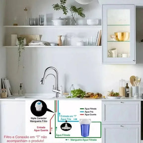 Torneira Para Cozinha Gourmet Monocomando Dupla Função Filtro Jato Extensível - Morada Serena